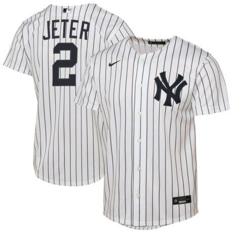 Derek Jeter New York Yankees Nike Youth Home Replica Jersey - White - Front View