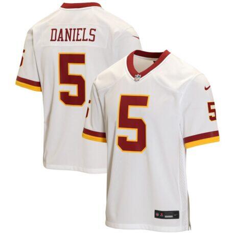 Jayden Daniels Washington Commanders Nike Youth Game Jersey - White - Front View