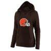 Shedeur Sanders Cleveland Browns Fashion7 Women's Plus Size Player Name & Number Notch Neck Hoodie - Brown - Side View