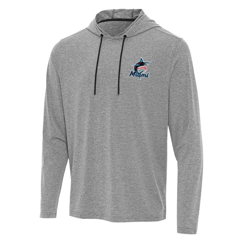 Miami Marlins Antigua Changeover Hoodie - Heather Black