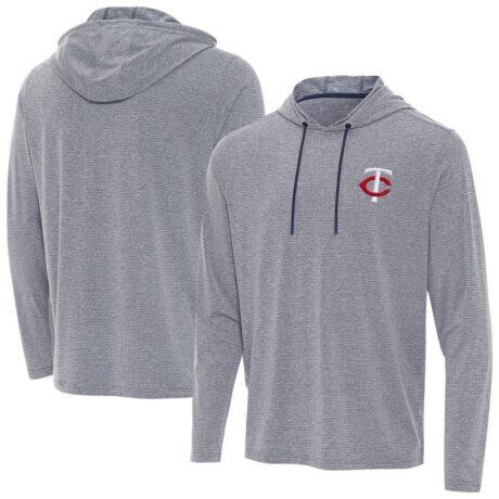Minnesota Twins Antigua Changeover Hoodie - Heather Navy