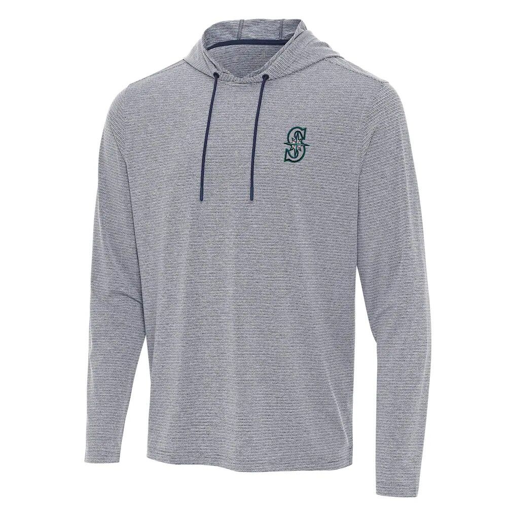 Seattle Mariners Antigua Changeover Hoodie - Heather Navy