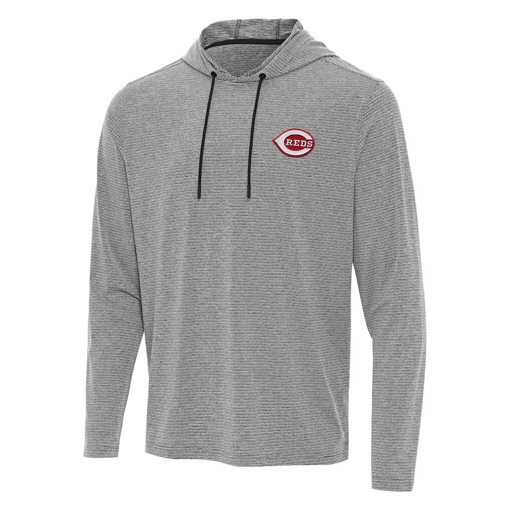 Cincinnati Reds Antigua Changeover Hoodie - Heather Black