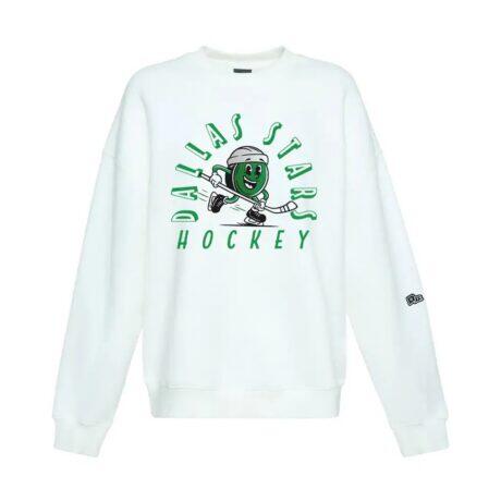 Dallas Stars Hype and Vice Women's Action Mascot Oversized Sweatshirt - White - Front View