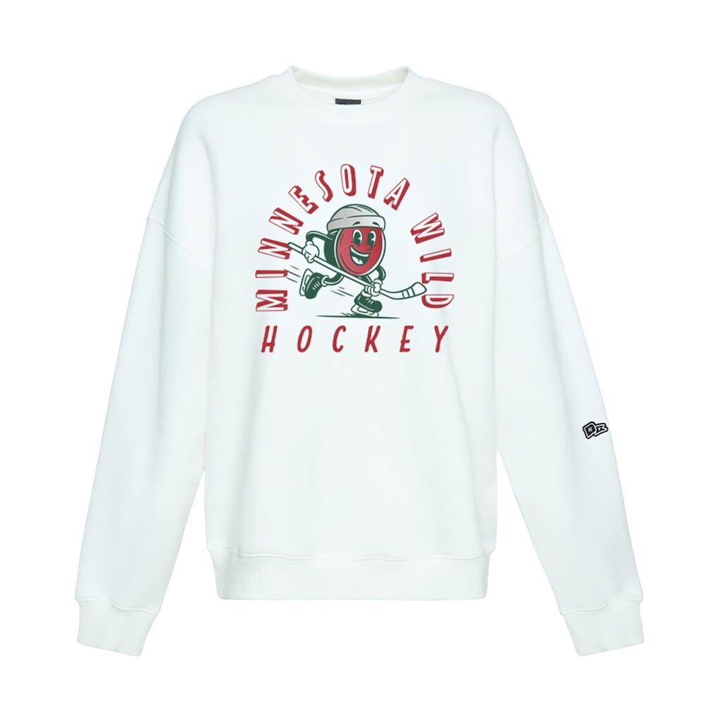 Minnesota Wild Hype and Vice Women's Action Mascot Oversized Sweatshirt