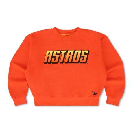 Houston Astros Aviator Nation x MLB Unisex Relaxed Tri-Blend Sweatshirt - Orange - Front View