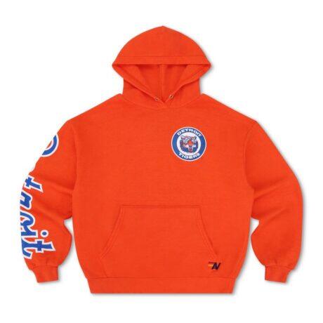 Detroit Tigers Aviator Nation x MLB Unisex Relaxed Tri-Blend Hoodie - Orange - Front View