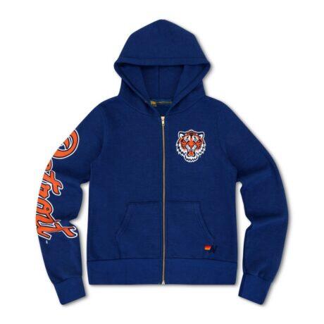 Detroit Tigers Aviator Nation x MLB Unisex Tri-Blend Full-Zip Hoodie - Navy - Front View