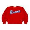 Atlanta Braves Aviator Nation x MLB Unisex Relaxed Tri-Blend Sweatshirt - Red - Front View
