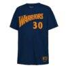 Stephen Curry Golden State Warriors Mitchell & Ness Youth Hardwood Classics Name & Number T-Shirt - Navy - Back View