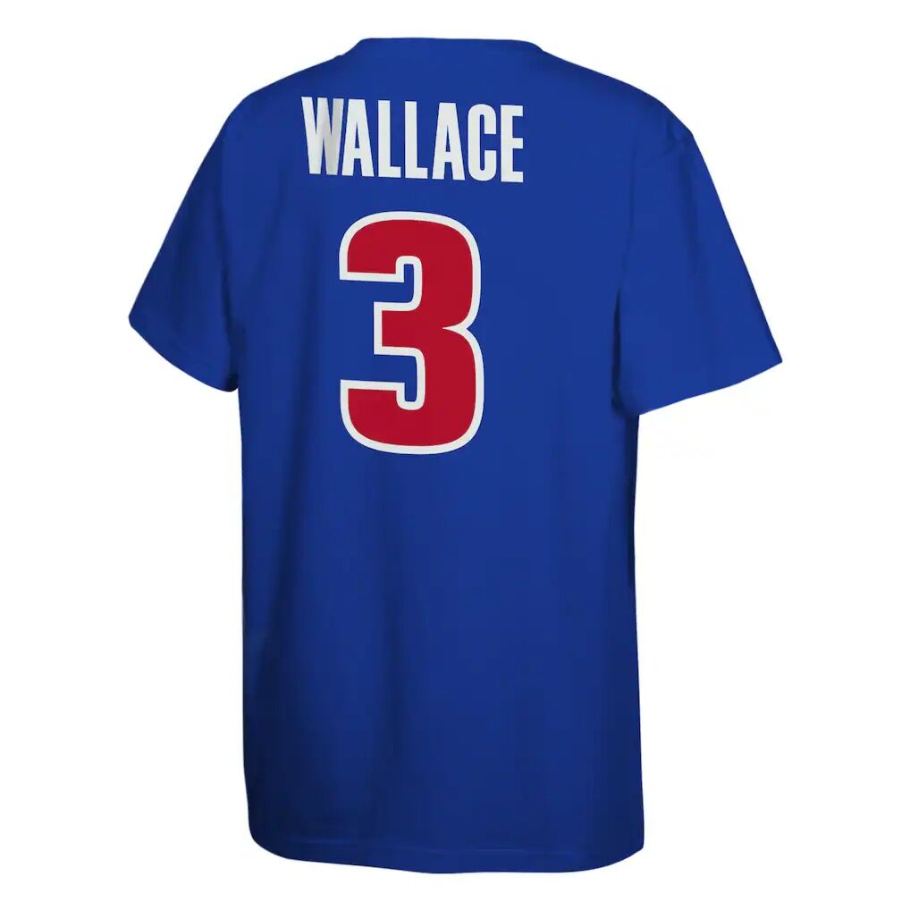 Ben Wallace Detroit Pistons Mitchell & Ness Youth Hardwood Classics Name & Number T-Shirt
