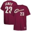 LeBron James Cleveland Cavaliers Mitchell & Ness Youth Hardwood Classics Name & Number T-Shirt - - Front View
