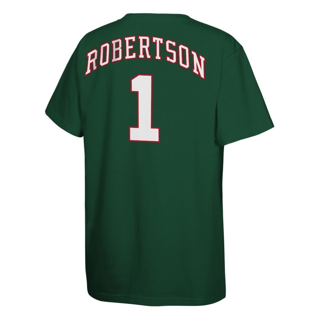 Oscar Robertson Milwaukee Bucks Mitchell & Ness Youth Hardwood Classics Name & Number T-Shirt  - Hunter Green