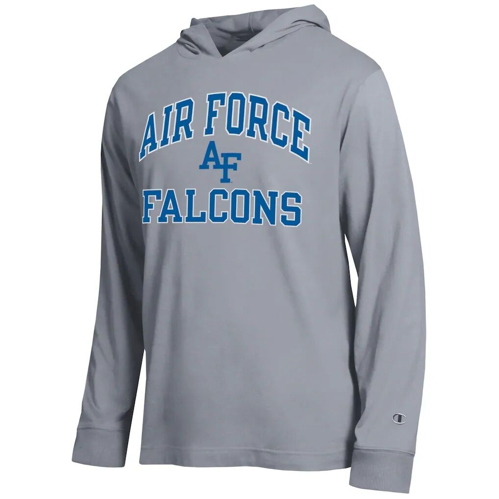 Air Force Falcons Champion High Motor All-Star Long Sleeve Hooded T-Shirt - Heather Gray