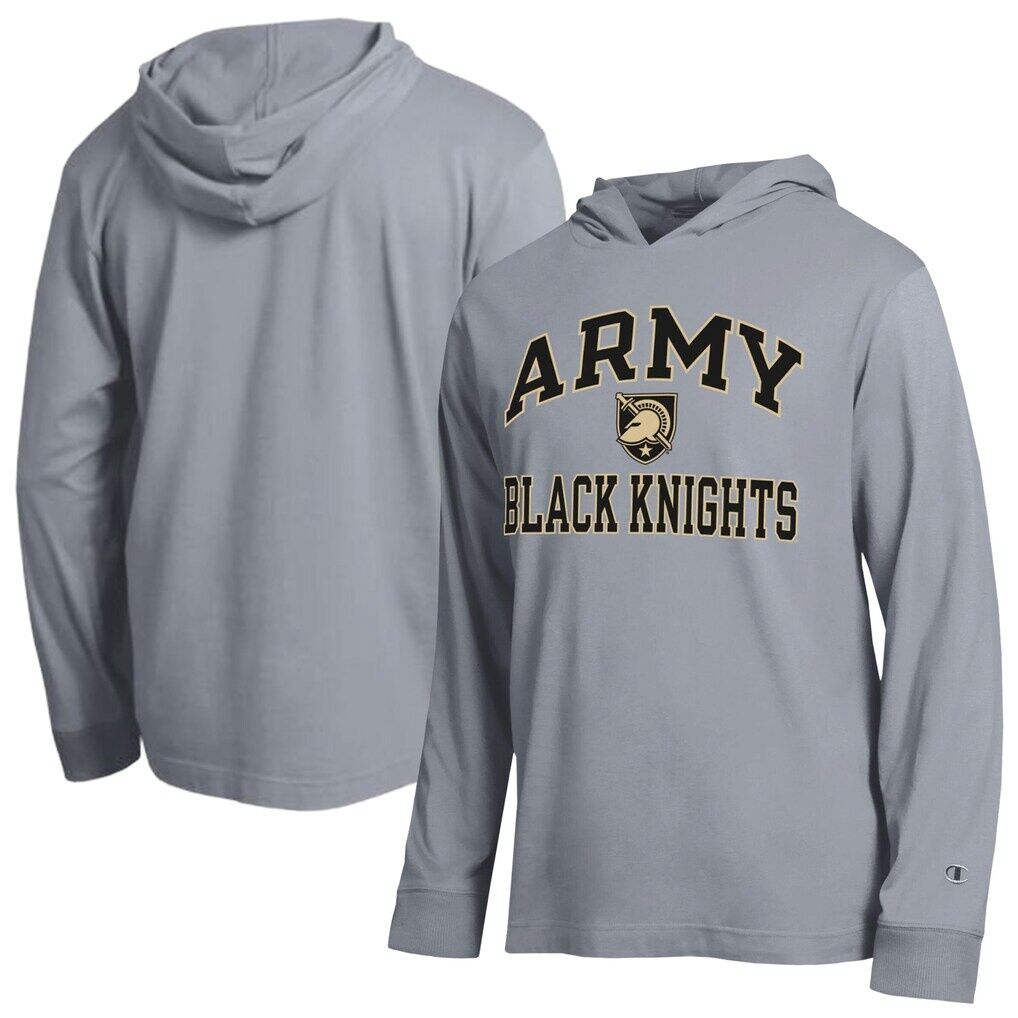 Army Black Knights Champion High Motor All-Star Long Sleeve Hooded T-Shirt - Heather Gray