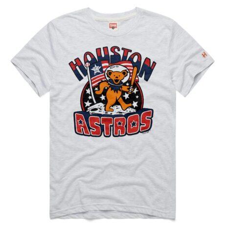 Houston Astros Homage Unisex MLB x Grateful Dead x Americana Tri-Blend T-Shirt - - Front View