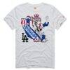 Los Angeles Dodgers Homage Unisex MLB x Grateful Dead x Americana Tri-Blend T-Shirt - - Front View
