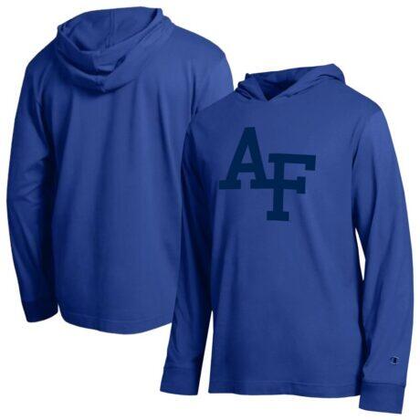 Air Force Falcons Champion Tonal All-Star Long Sleeve Hooded T-Shirt - - Front View