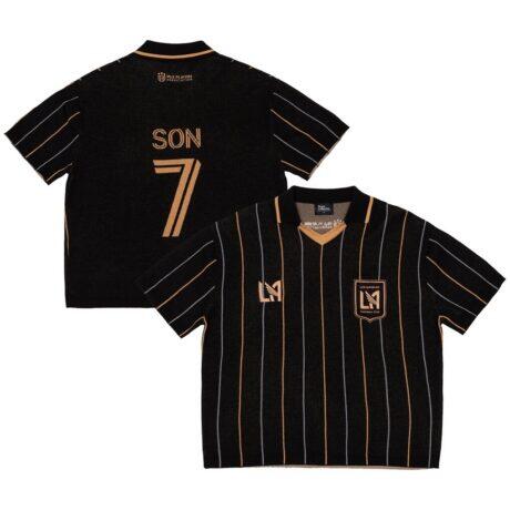 Son Heung-Min LAFC Peace Collective Knit Fashion Jersey - Black - Front View