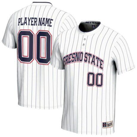 Fresno State Bulldogs GameDay Greats Youth NIL Pick-A-Player Lightweight Collegiate Softball Fashion Jersey - White - Front View
