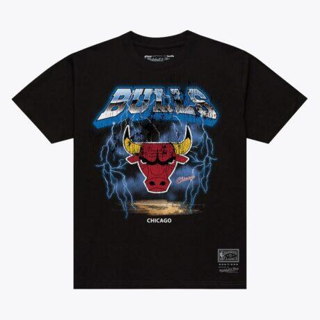 Chicago Bulls Mitchell & Ness Lightning T-Shirt - Black - Front View