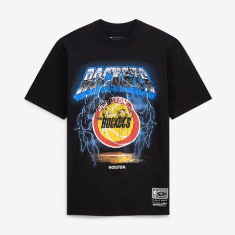 Houston Rockets Mitchell & Ness Lightning T-Shirt - Black - Front View