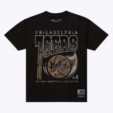 Philadelphia 76ers Mitchell & Ness Ball Out T-Shirt - Black - Front View