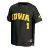 Iowa Hawkeyes GameDay Greats Youth Lightweight Collegiate Baseball Fashion Jersey - Black - Side View