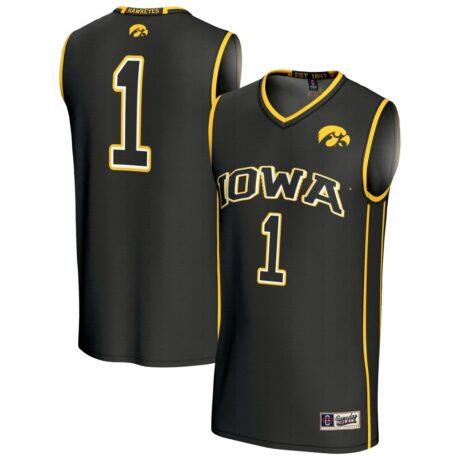 Iowa Hawkeyes GameDay Greats Unisex Lightweight Collegiate Basketball Fashion Jersey - Black - Front View