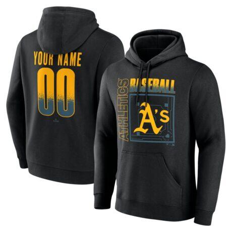 Athletics Home Field Pop Personalized Name & Number Hoodie - Black - Front View