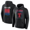 Texas Rangers Home Field Pop Personalized Name & Number Hoodie - Black - Front View