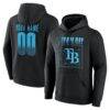 Tampa Bay Rays Big & Tall Home Field Pop Personalized Name & Number Hoodie - Black - Front View