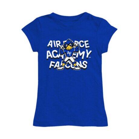 Air Force Falcons Vive La Fete Girls Youth Mascot & Name Fitted T-Shirt - - Front View