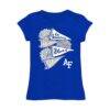 Air Force Falcons Vive La Fete Girls Youth Game Day Spirit Cheer Fitted T-Shirt - - Front View