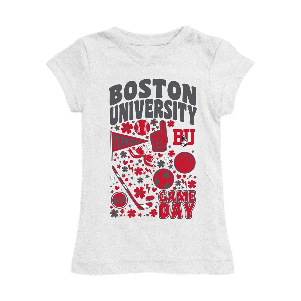 Boston University Vive La Fete Girls Toddler All-Star Game Day Sports Fitted T-Shirt