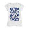 Air Force Falcons Vive La Fete Girls Toddler All-Star Game Day Sports Fitted T-Shirt - White - Front View