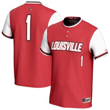 Louisville Cardinals GameDay Greats Unisex Lightweight Softball Fashion Jersey - Red - Front View