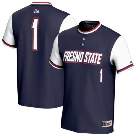 Fresno State Bulldogs GameDay Greats Unisex Lightweight Softball Fashion Jersey - Navy - Front View