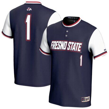 Fresno State Bulldogs GameDay Greats Youth Lightweight Softball Fashion Jersey - Navy - Front View