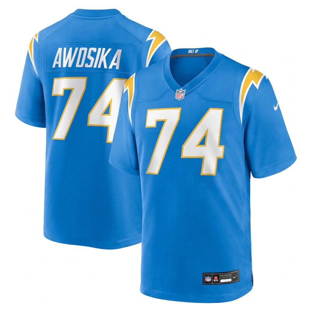 Kayode Awosika Los Angeles Chargers Nike Team Game Jersey -  Powder Blue