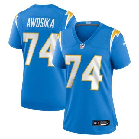 Kayode Awosika Los Angeles Chargers Nike Women's Team Game Jersey - - Front View