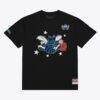 Charlotte Hornets Mitchell & Ness Pep Rally Premium T-Shirt - Black - Front View