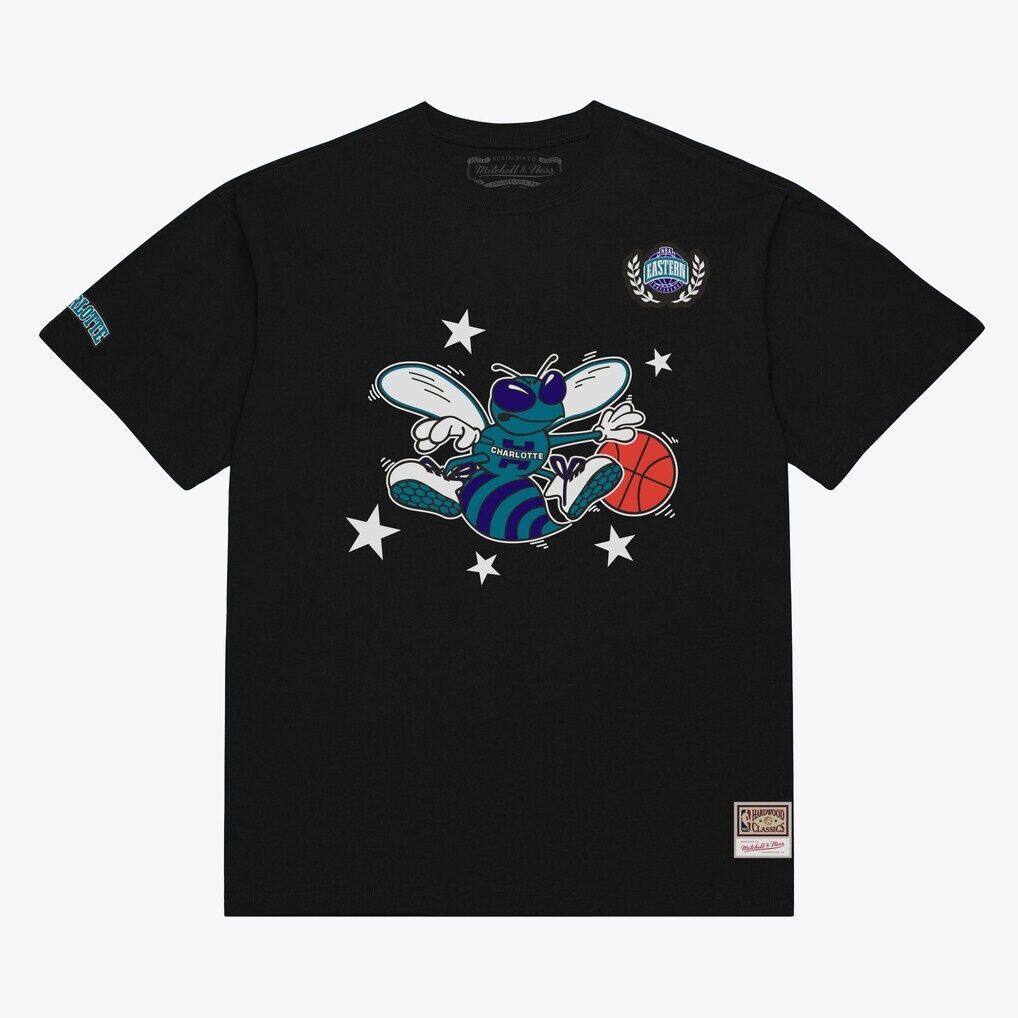 Charlotte Hornets Mitchell & Ness Pep Rally Premium T-Shirt