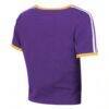 Minnesota Vikings WEAR by Erin Andrews Women's Cropped Throwback Ringer Baby T-Shirt - Purple - Alt1