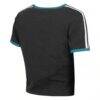 Jacksonville Jaguars WEAR by Erin Andrews Women's Cropped Throwback Ringer Baby T-Shirt - Black - Alt1