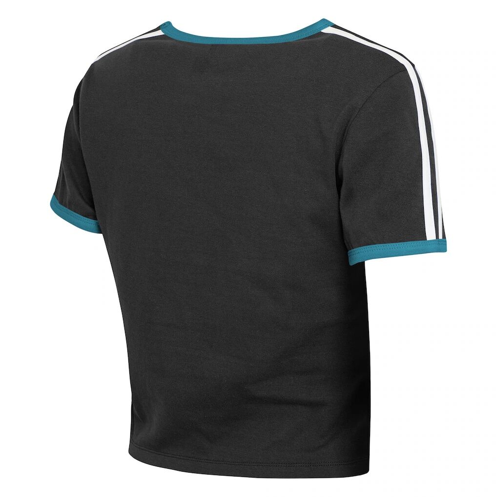 Jacksonville Jaguars WEAR by Erin Andrews Women's Cropped Throwback Ringer Baby T-Shirt