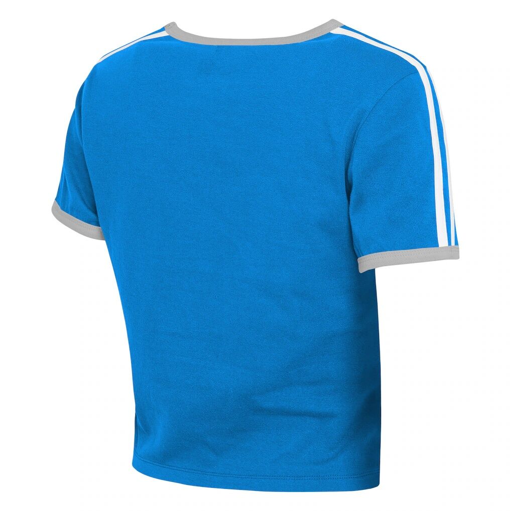 Detroit Lions WEAR by Erin Andrews Women's Cropped Ringer Baby T-Shirt