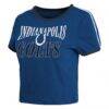 Indianapolis Colts WEAR by Erin Andrews Women's Cropped Ringer Baby T-Shirt - - Detail View