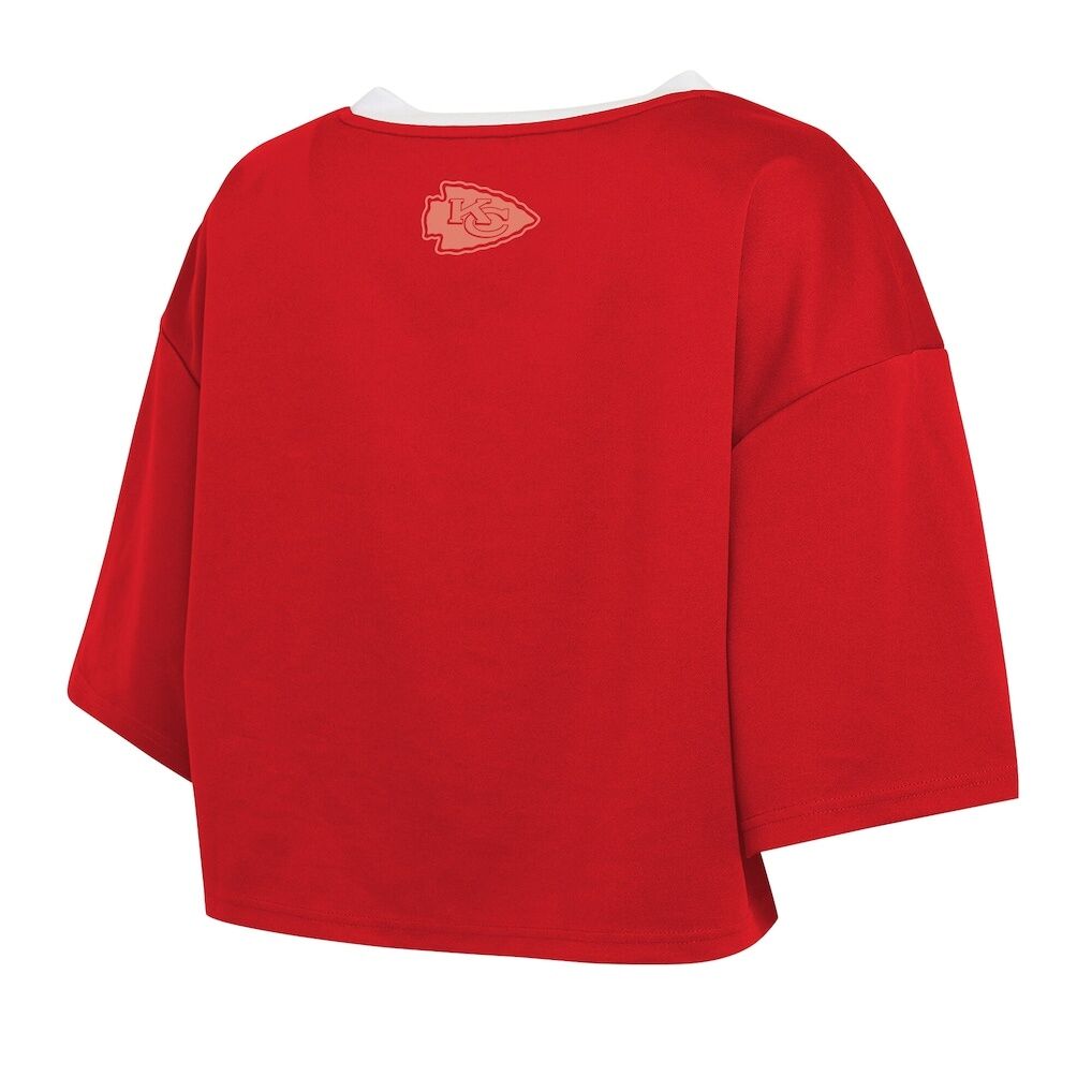 Kansas City Chiefs WEAR by Erin Andrews Women's Cropped Jersey T-Shirt