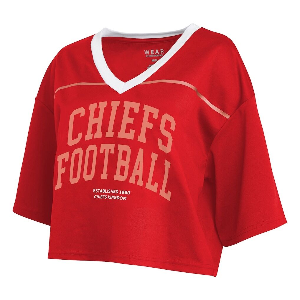 Kansas City Chiefs WEAR by Erin Andrews Women's Cropped Jersey T-Shirt